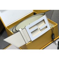 Fendi Width 6cm Baguette Wide leather belt White
