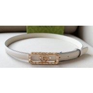 Gucci Width 2cm Thin belt with crystal Double G buckle 751553 01