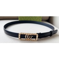 Gucci Width 2cm Thin belt with crystal Double G buckle 751553 02