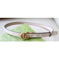 Gucci Width 2cm GG Marmont reversible thin belt 659418 GG Supreme canvas Beige