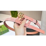Gucci Width 2cm GG Marmont reversible thin belt 659418 GG Supreme canvas Pink/Gold