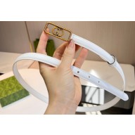 Gucci Width 1.5cm Thin belt with Interlocking G buckle 751556 White/Gold