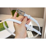 Gucci Width 1.5cm Thin belt with Interlocking G buckle 751556 White/Silver