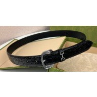 Gucci Width 3cm Belt with Horsebit 725307 Black 04