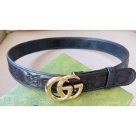 Gucci Width 4cm GG Marmont Matelassé wide belt 400593 Black/Gold