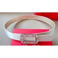 Roger Vivier Width 3cm Pilgrim Buckle Belt in Satin 01