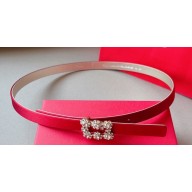 Roger Vivier Width 1.5cm Flower Strass Buckle Belt in Satin 05