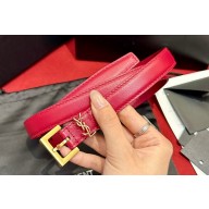 Saint Laurent Width 2cm cassandre thin belt with square buckle 554465 09