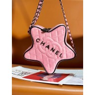 chanel Satin & Black Metal pink & Black AS4579 star handbag 2024