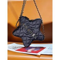 chanel Satin & Black Metal & Black AS4579 star handbag 2024