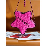 chanel Satin & Black Metal Fuchsia & Black AS4579 star handbag 2024