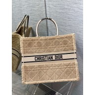 dior Beige Cannage Shearling Large Book Tote 