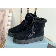 Prada Nylon gabardine lace-up booties black 1T492M 2023