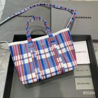 Balenciaga WOMEN'S BARBES MEDIUM EAST-WEST SHOPPER BAG IN BLUE