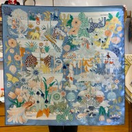 Hermes silk scarf 90x90cm 07 2024 FW(TOP QUALITY)