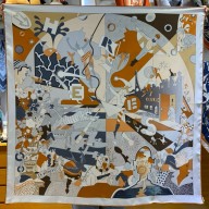 Hermes silk scarf 90x90cm 13 2024 FW(TOP QUALITY)