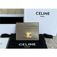 CELINE CARD HOLDER TRIOMPHE IN Shiny calfskin pebble 2025