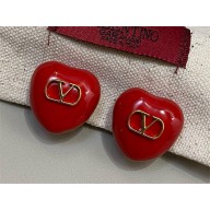 Valentino Coeur Royal enamel clip-on earrings RED 2025