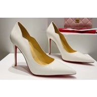 Christian Louboutin Heel 10.5cm Hot Chick Pumps in Patent White