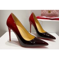 Christian Louboutin Heel 10.5cm Kate Pumps in Patent Black/Red