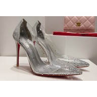 Christian Louboutin Heel 10.5cm Degrastrass PVC Pumps in glittered Silver