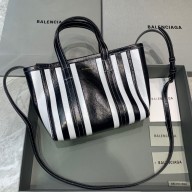 Balenciaga WOMEN'S BARBES MEDIUM EAST-WEST SHOPPER BAG IN black/white