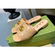Gucci Women's GG matelassé slide sandal beige 2022
