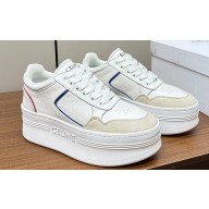 Celine CT-10 Block Sneakers With Wedge OUTSOLE In Calfskin White/Blue/Red/Silver 2024