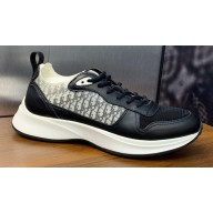 Dior Calfskin and Technical Mesh with Dior Oblique Canvas B25 Runner Men's Sneakers 09 2024