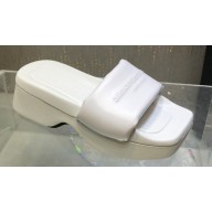 Alexander Wang platform sheep leather float slides White 2024