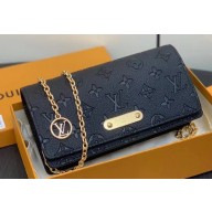 Louis Vuitton Monogram Empreinte Leather Wallet On Chain Lily Bag M46919 Black 2024
