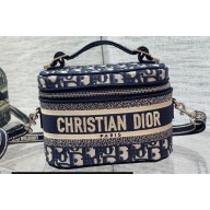 Dior Small Vanity Case Bag in Blue Dior Oblique Jacquard