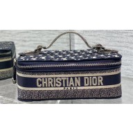 Dior Cosmetic Vanity Case Bag in Blue Dior Oblique Jacquard