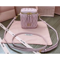 Miu Miu Matelassé nappa leather micro bag 5NR018 Pink 2024