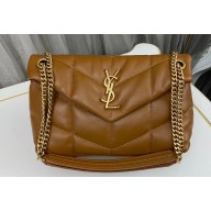 Saint Laurent puffer small Bag in nappa leather 577476 Brown