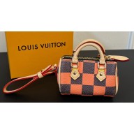 Louis Vuitton Damier Pop Mini Speedy Bag Charm Orange 2024