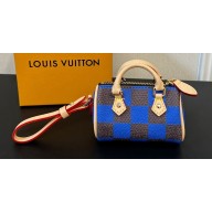 Louis Vuitton Damier Pop Mini Speedy Bag Charm M01693 Blue 2024