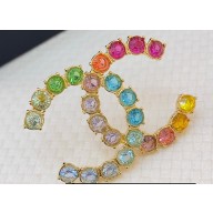 Chanel Metal & Strass Brooch ABC318 Gold & Multicolor 2024
