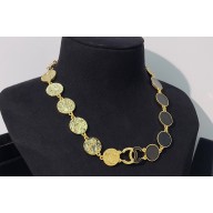Chanel Metal & Glass Pearls Necklace Gold, Black 2024