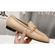 Jimmy Choo Calf Leather Diamond Tilda Loafers Nude with Diamond Chain 2024