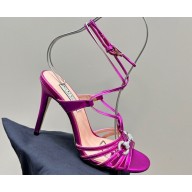 Gucci Heel 10.5cm Horsebit with crystals sandals 771596 Leather Purple 2024