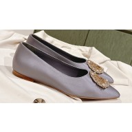 Louis Vuitton LV Night Met Flat Ballerinas in Satin Gray 2024
