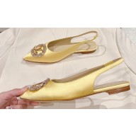 Louis Vuitton LV Night Met Slingback Ballerinas in Satin Yellow 2024