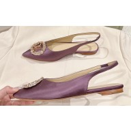 Louis Vuitton LV Night Met Slingback Ballerinas in Satin Purple 2024