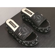 Chanel Strass Heel CC Logo Platform Mules 07 2024
