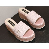 Chanel Strass Heel CC Logo Platform Mules 08 2024