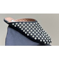 Alaia STRASS LAMBSKIN MULES Black 2024