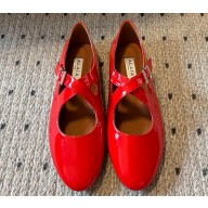 Alaia CRISS CROSS ballet flats in Leather Red 2024