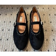 Alaia Suede Strap ballet flats in Black 2024