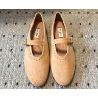 Alaia Suede Strap ballet flats in Beige 2024